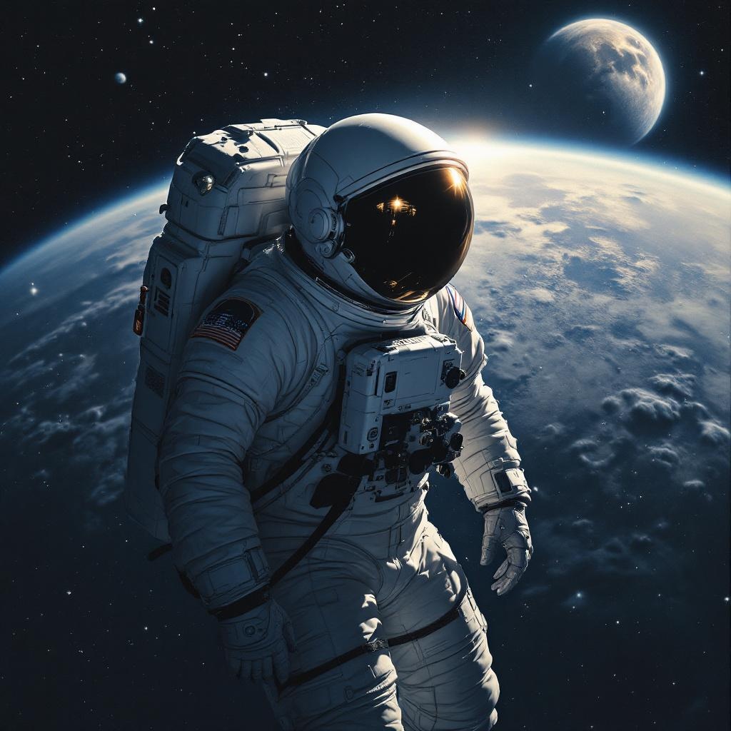 Astronaut Floating in Classical style