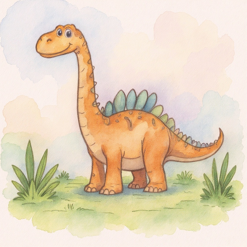The Long-Necked One in Watercolor style