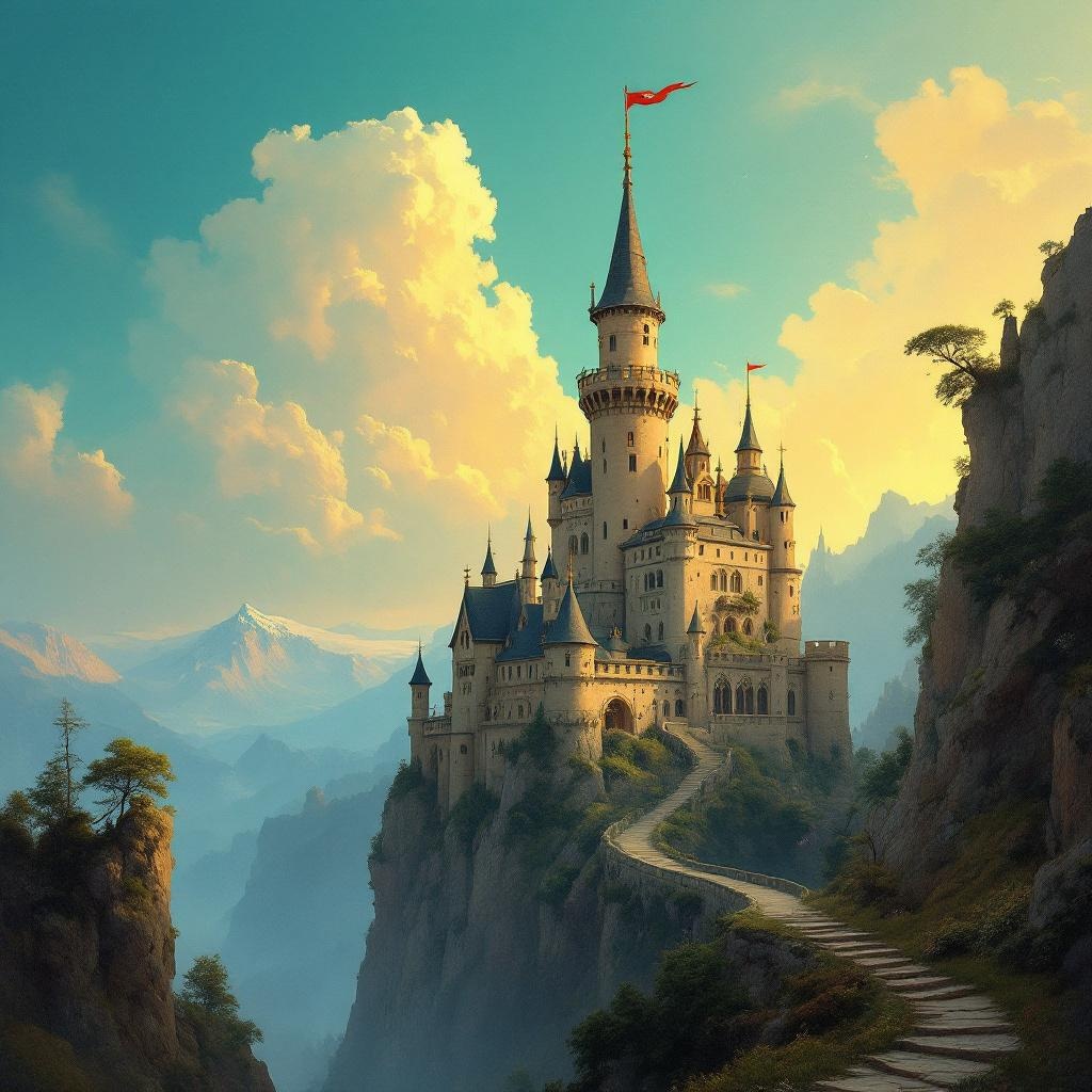 Castle on the Cliff in Classical style