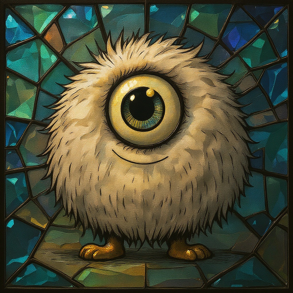 Friendly Monster in Mosaic style