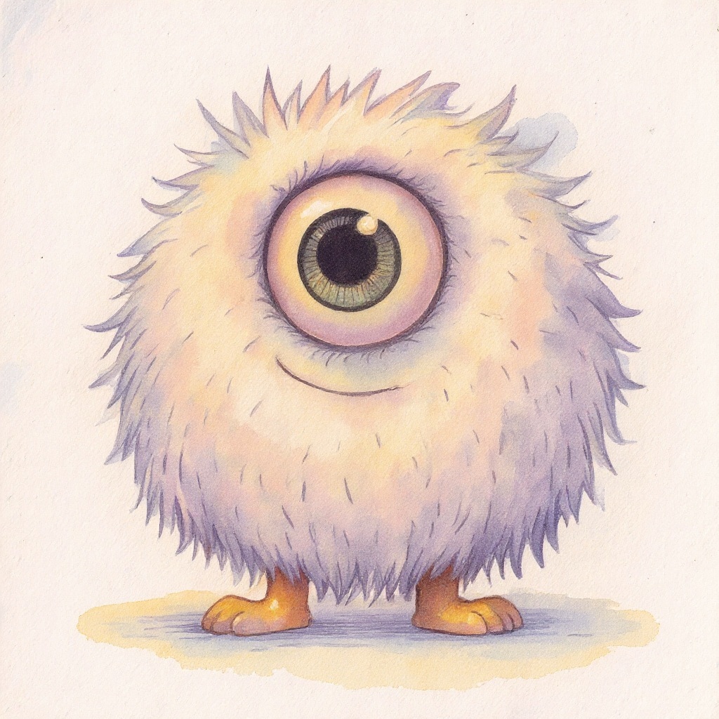 Friendly Monster in Watercolor style