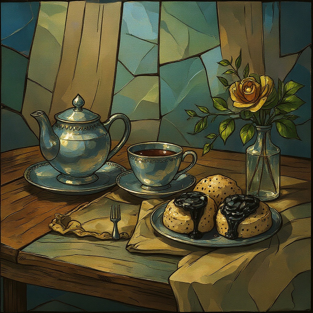 Tea and Scones in Mosaic style