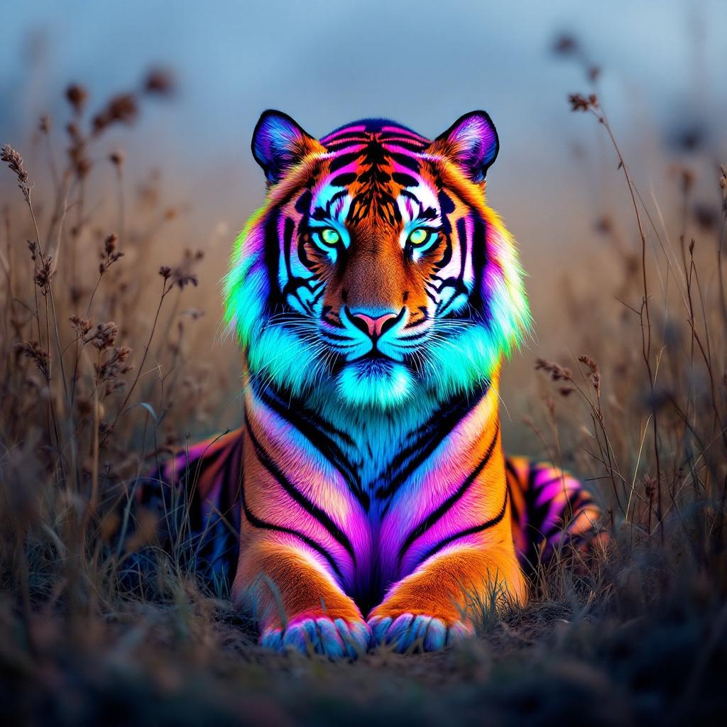 Tiger in the Grass in Wild style