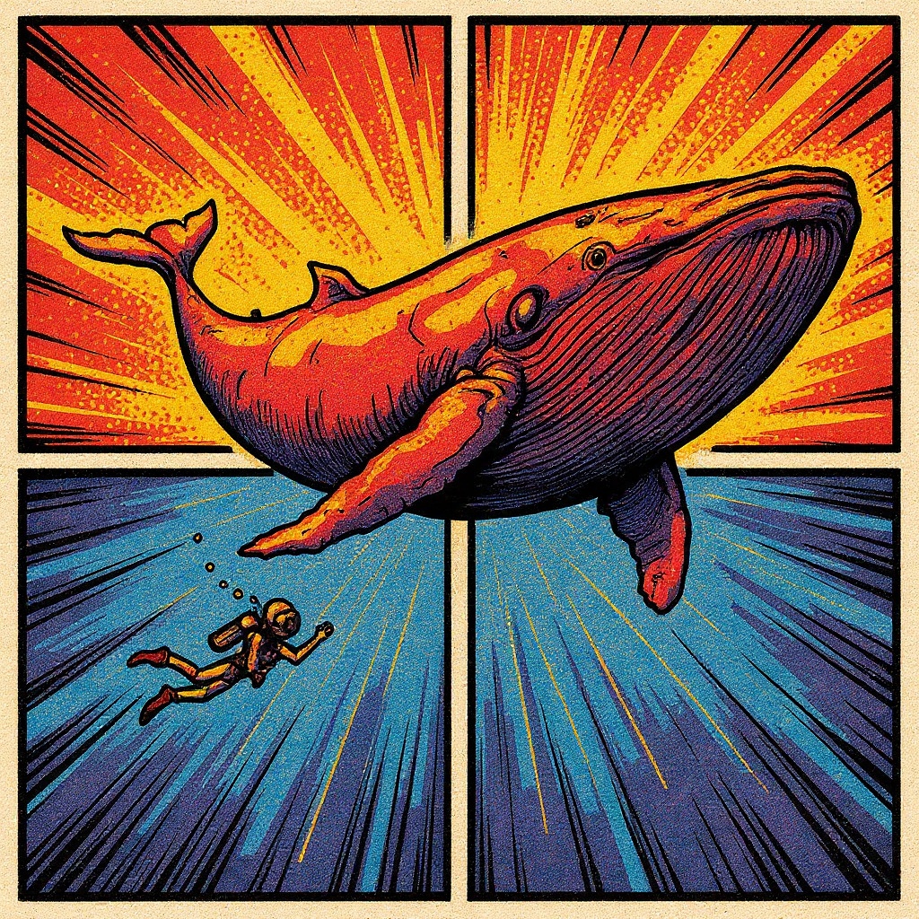Whale Below in Comic style