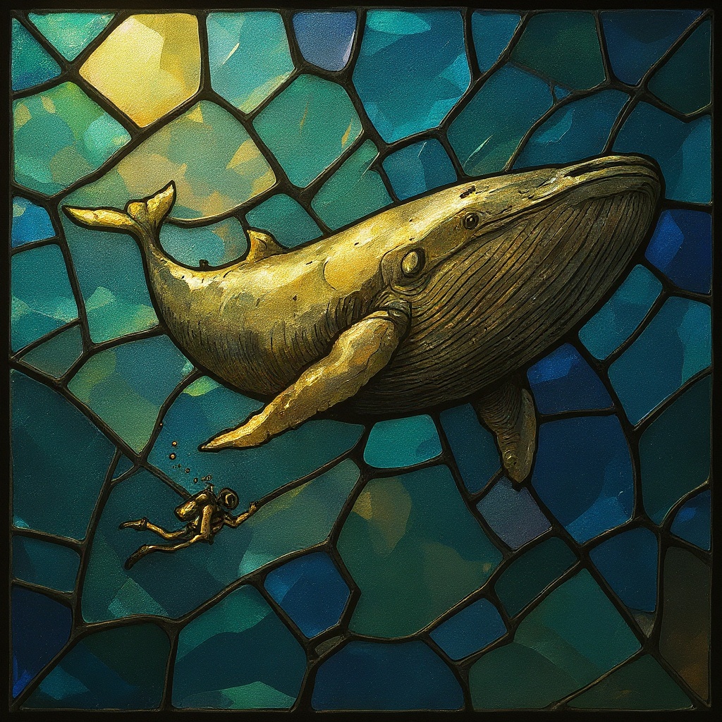 Whale Below in Mosaic style