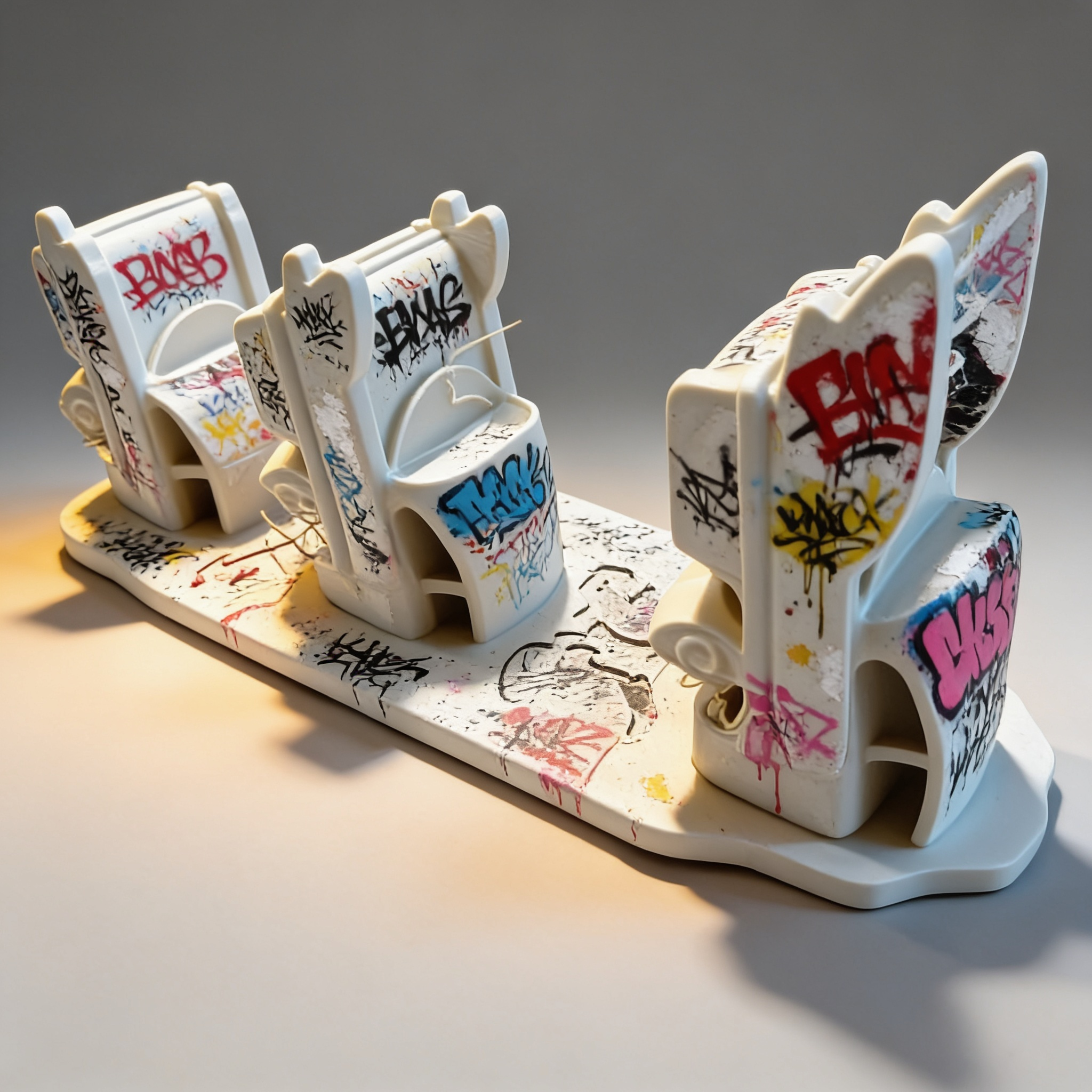 Light graffiti — white body + light tags